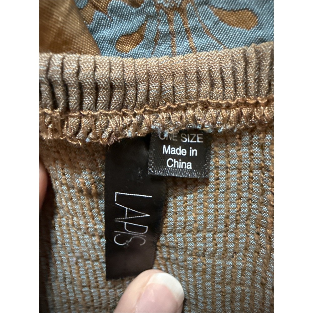 Lapis Strapless Midi Dress Convertible Skirt One Size Copper & Teal Artsy Boho - Picture 7 of 9